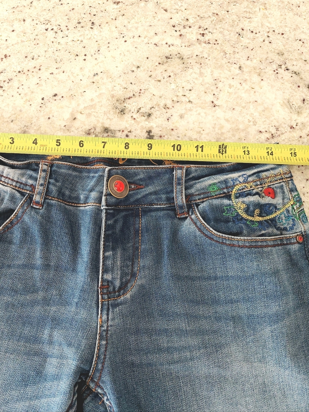 Desigual Refriposas Embroidered Exotic Slim Jeans – Size 26 (US 4) - Picture 8 of 13